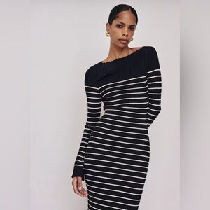 DISSH Billie Stripe Long Sleeve Midi Dress